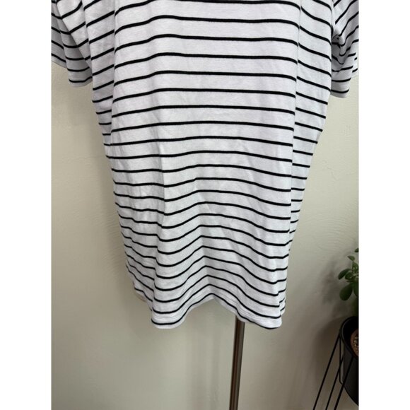 Isaac Mizrahi Womens Black White Striped V‎ Neck T Shirt Size 3X 100% Cotton - Picture 5 of 10